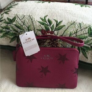 Coach Magenta Clutch with Star Accents